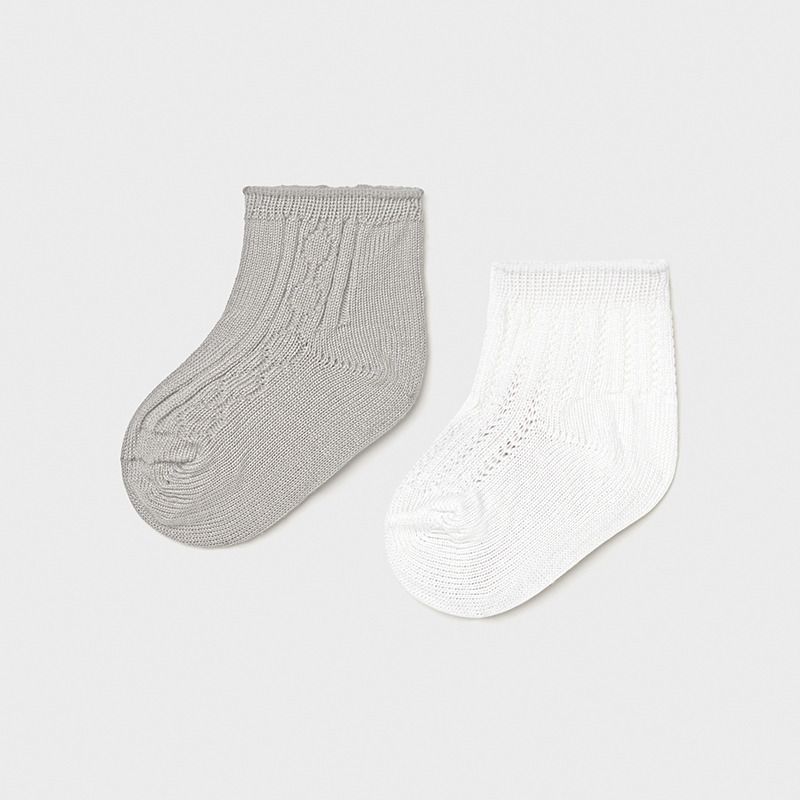 Mayoral set dos pares de calcetines blanco/gris