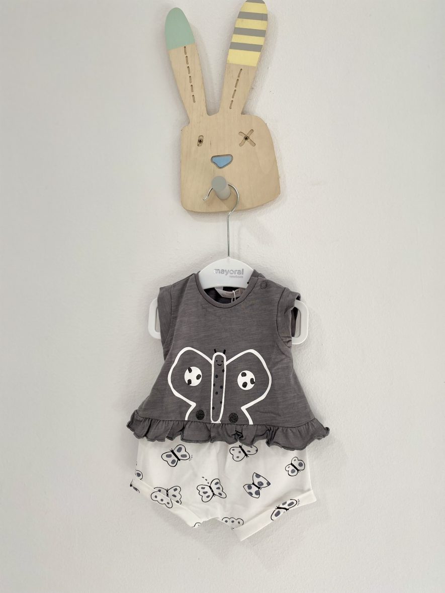 Mayoral conjunto mariposas gris y blanco