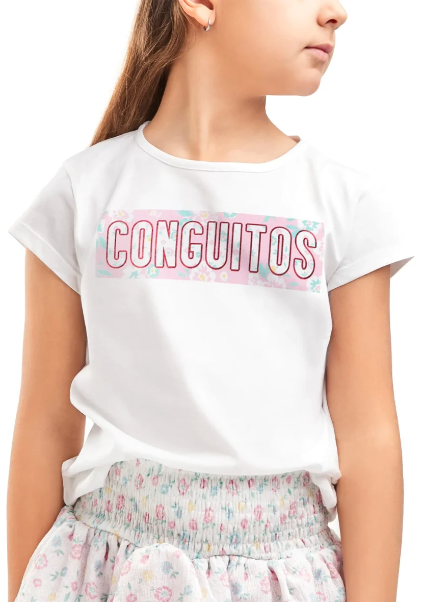 Conguitos camiseta logo flores