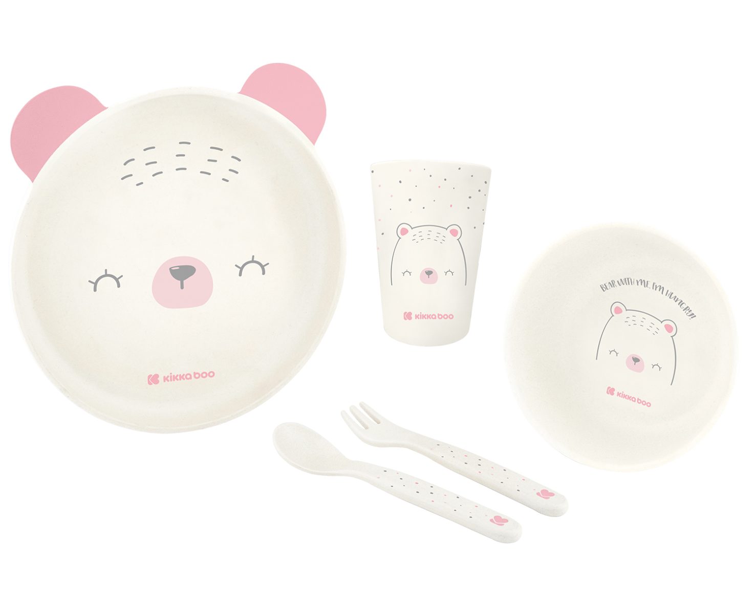 Kikkaboo set de vajilla de PP bear rosa