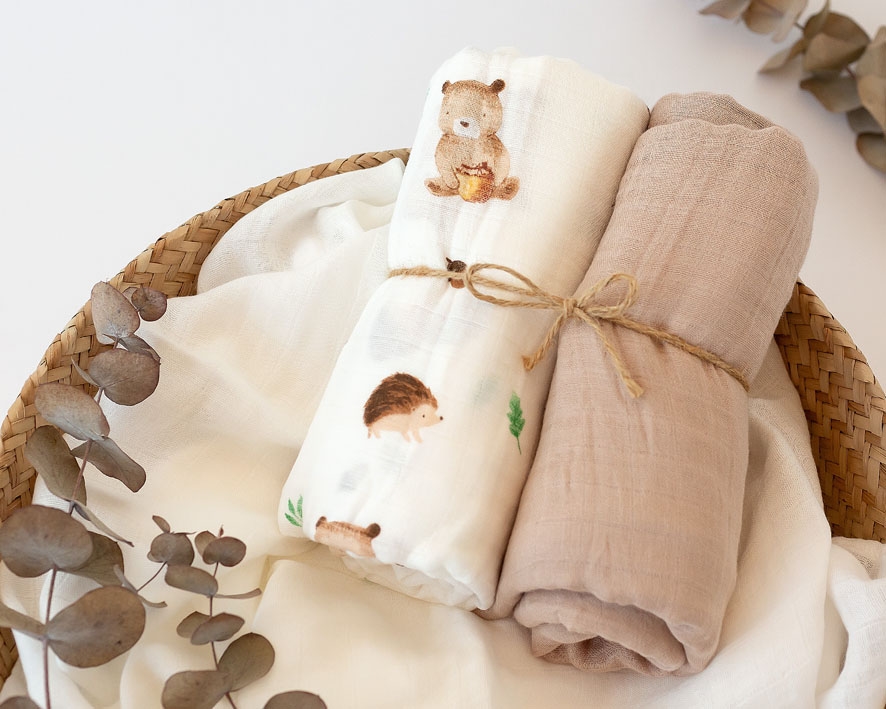 Kiokids Pack 2 muselinas bambú tierra