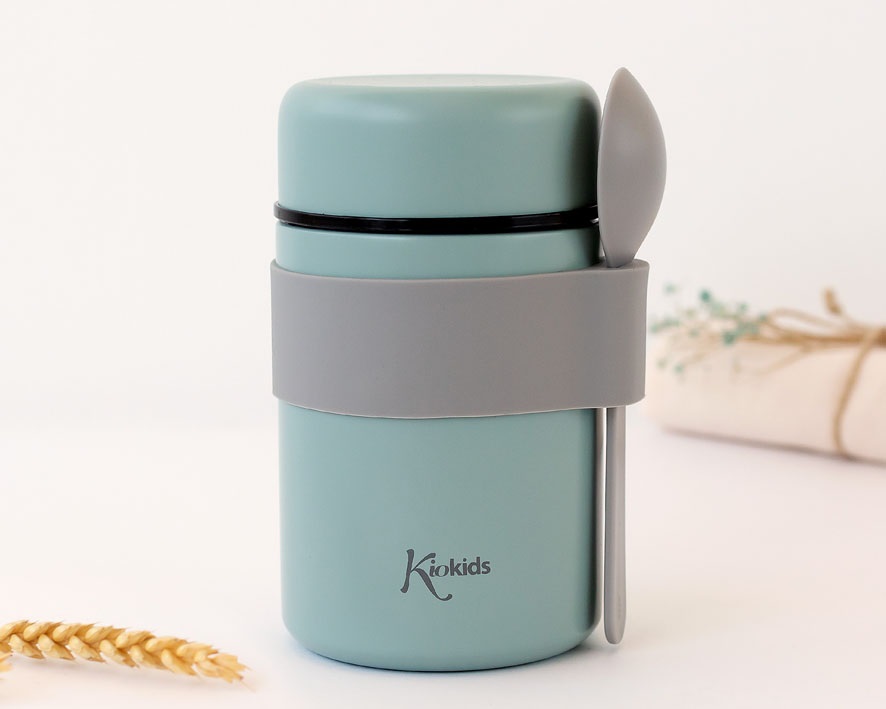 Kiokids termo papillero cuchara 500 ml verde