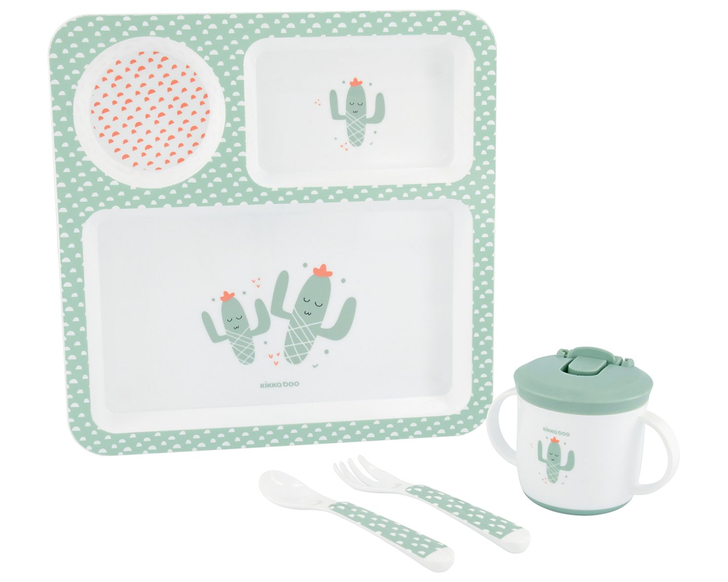 Kikkaboo set de vajilla Cactus menta