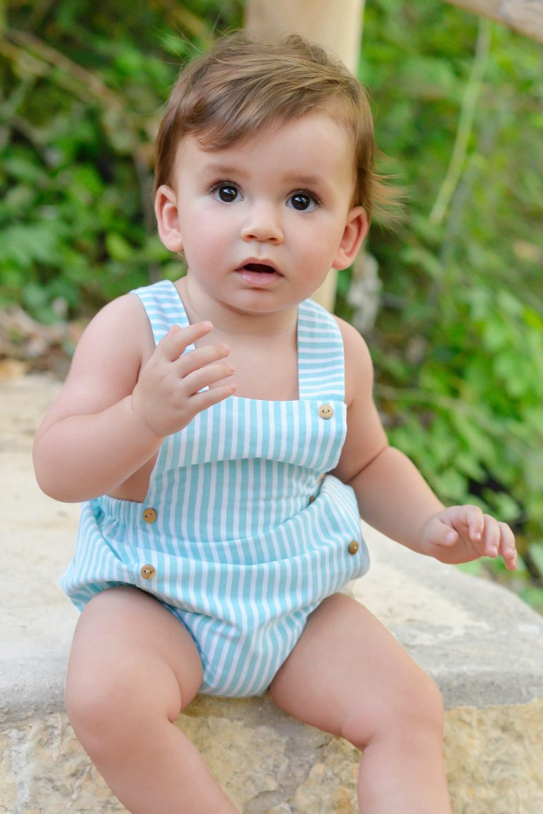 Pequeños Piratas pelele rayas mint