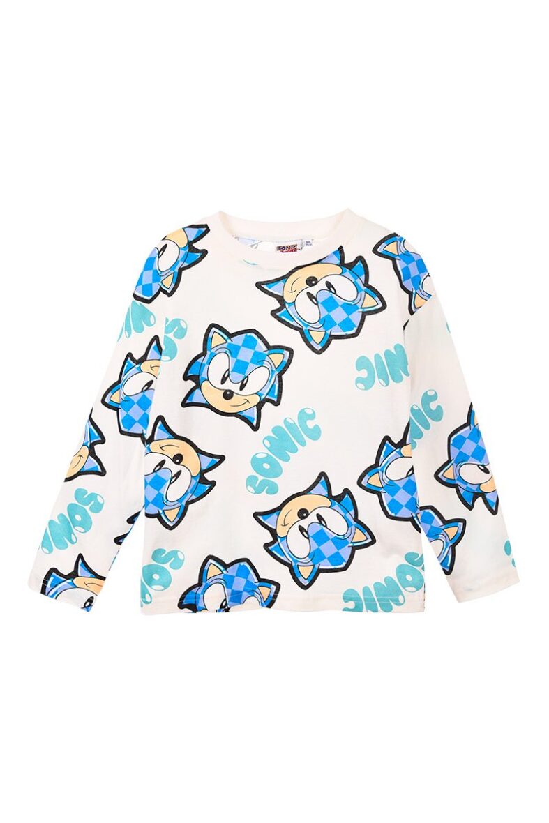 Sonic Camiseta m/l caras turquesa