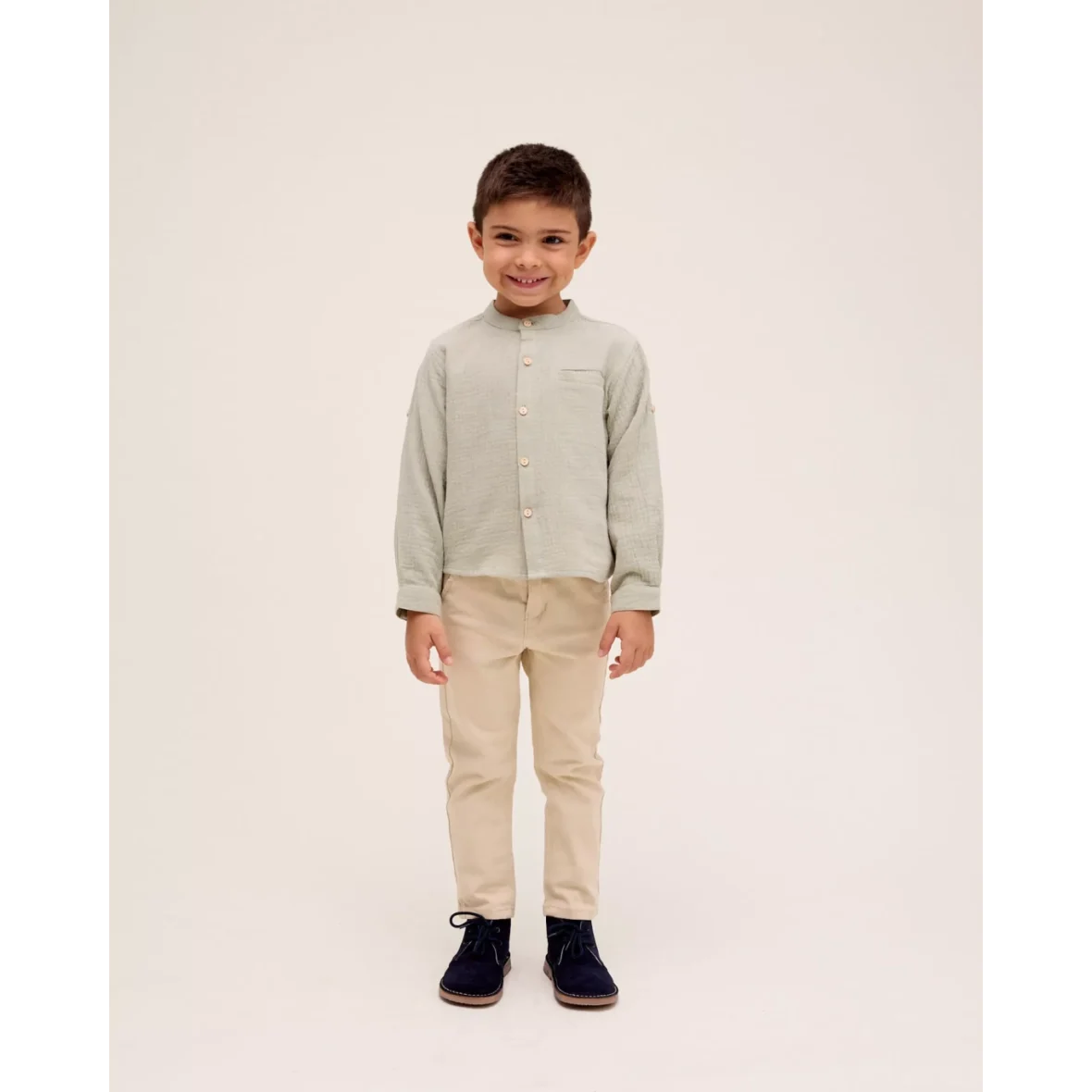 Dadati camisa niño muselina verde N16