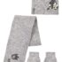 Sonic gorro, guantes y bufanda gris