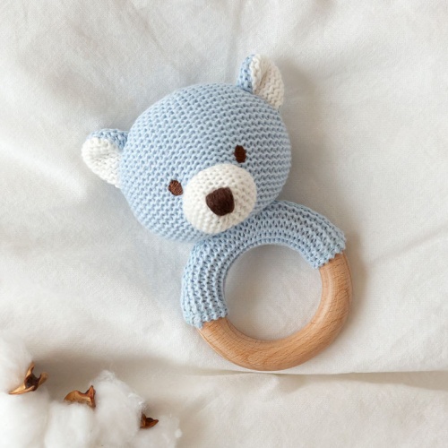 Kiokids sonajero madera oso azul